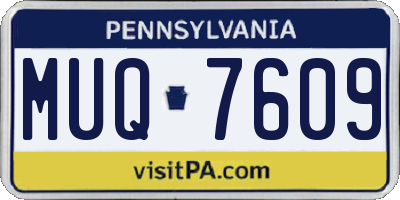 PA license plate MUQ7609