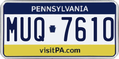PA license plate MUQ7610