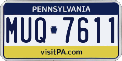 PA license plate MUQ7611