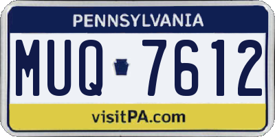 PA license plate MUQ7612