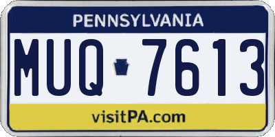 PA license plate MUQ7613
