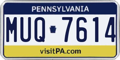 PA license plate MUQ7614