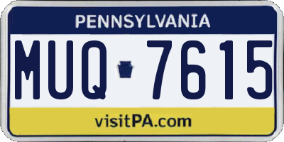 PA license plate MUQ7615