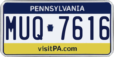 PA license plate MUQ7616