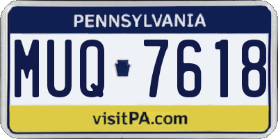 PA license plate MUQ7618
