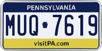 PA license plate MUQ7619