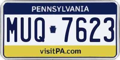 PA license plate MUQ7623