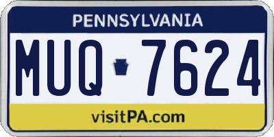 PA license plate MUQ7624