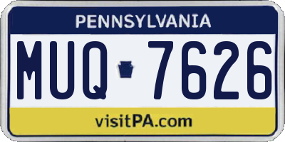 PA license plate MUQ7626