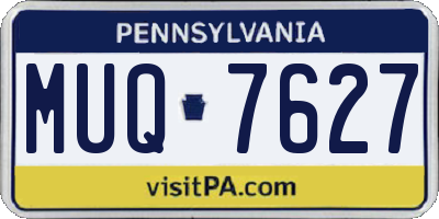 PA license plate MUQ7627