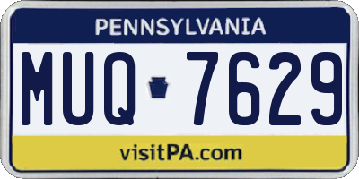PA license plate MUQ7629