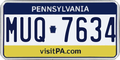 PA license plate MUQ7634
