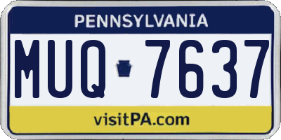 PA license plate MUQ7637