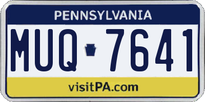 PA license plate MUQ7641