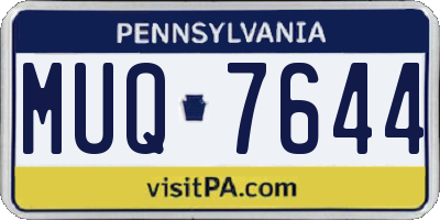 PA license plate MUQ7644