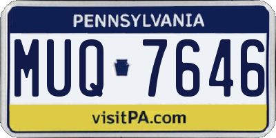 PA license plate MUQ7646