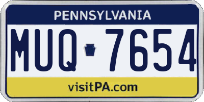 PA license plate MUQ7654