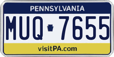 PA license plate MUQ7655