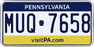 PA license plate MUQ7658
