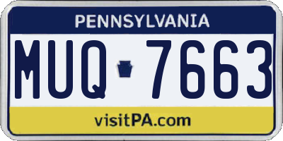 PA license plate MUQ7663