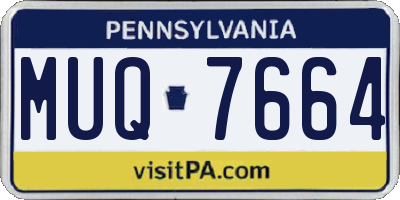 PA license plate MUQ7664