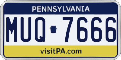 PA license plate MUQ7666