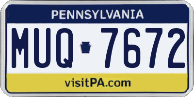 PA license plate MUQ7672