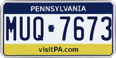 PA license plate MUQ7673