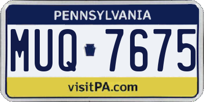 PA license plate MUQ7675