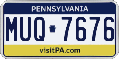 PA license plate MUQ7676