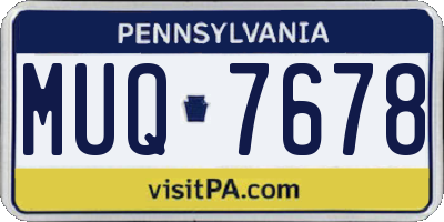 PA license plate MUQ7678