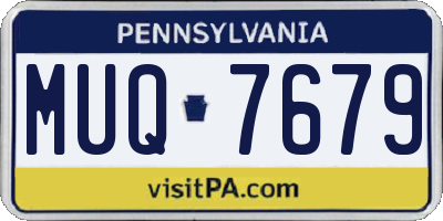 PA license plate MUQ7679