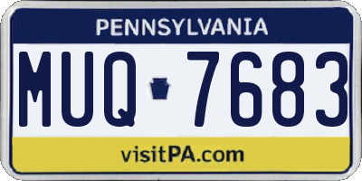PA license plate MUQ7683