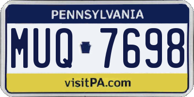 PA license plate MUQ7698