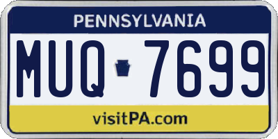 PA license plate MUQ7699