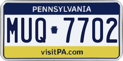 PA license plate MUQ7702