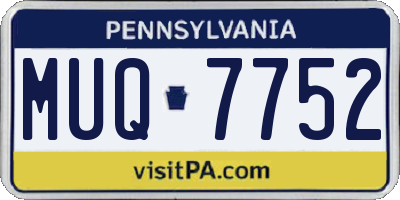 PA license plate MUQ7752