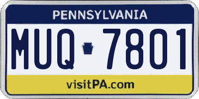 PA license plate MUQ7801