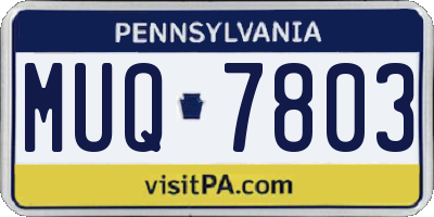PA license plate MUQ7803