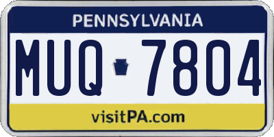 PA license plate MUQ7804