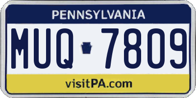 PA license plate MUQ7809
