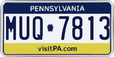 PA license plate MUQ7813