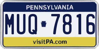 PA license plate MUQ7816