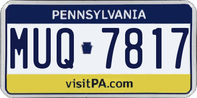 PA license plate MUQ7817