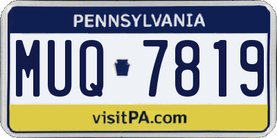 PA license plate MUQ7819