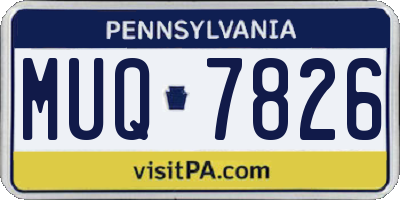 PA license plate MUQ7826