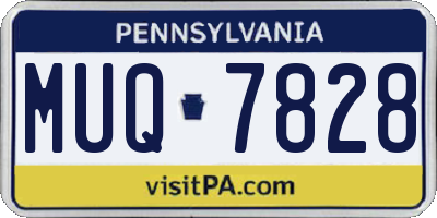 PA license plate MUQ7828