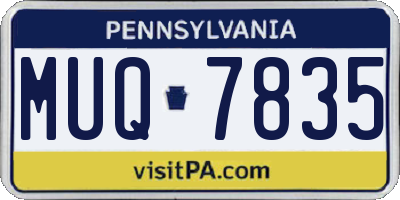 PA license plate MUQ7835