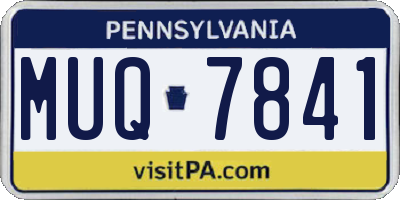 PA license plate MUQ7841