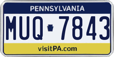 PA license plate MUQ7843